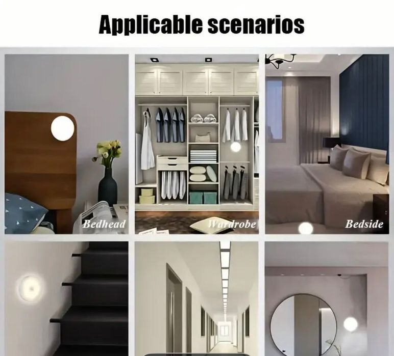 „LED нощна лампа с датчик за движение – безжична/USB