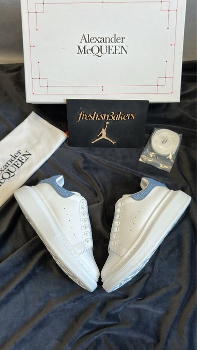 Alexander Mcqueen White and Blue Crystal/Diamonds (size 37)