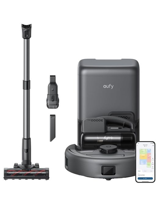 Aspirator robot eufy E20 3-in-1, 8.000Pa/30000Pa, Statie Auto-Golire