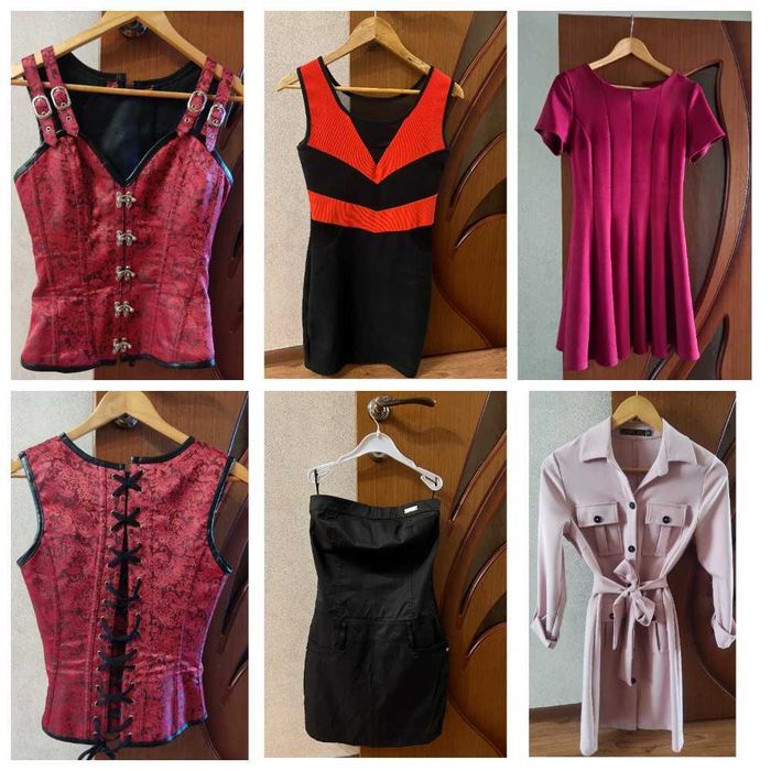 Корсет и женские платья на корпоратив, 42-44 размер, б/у и новые