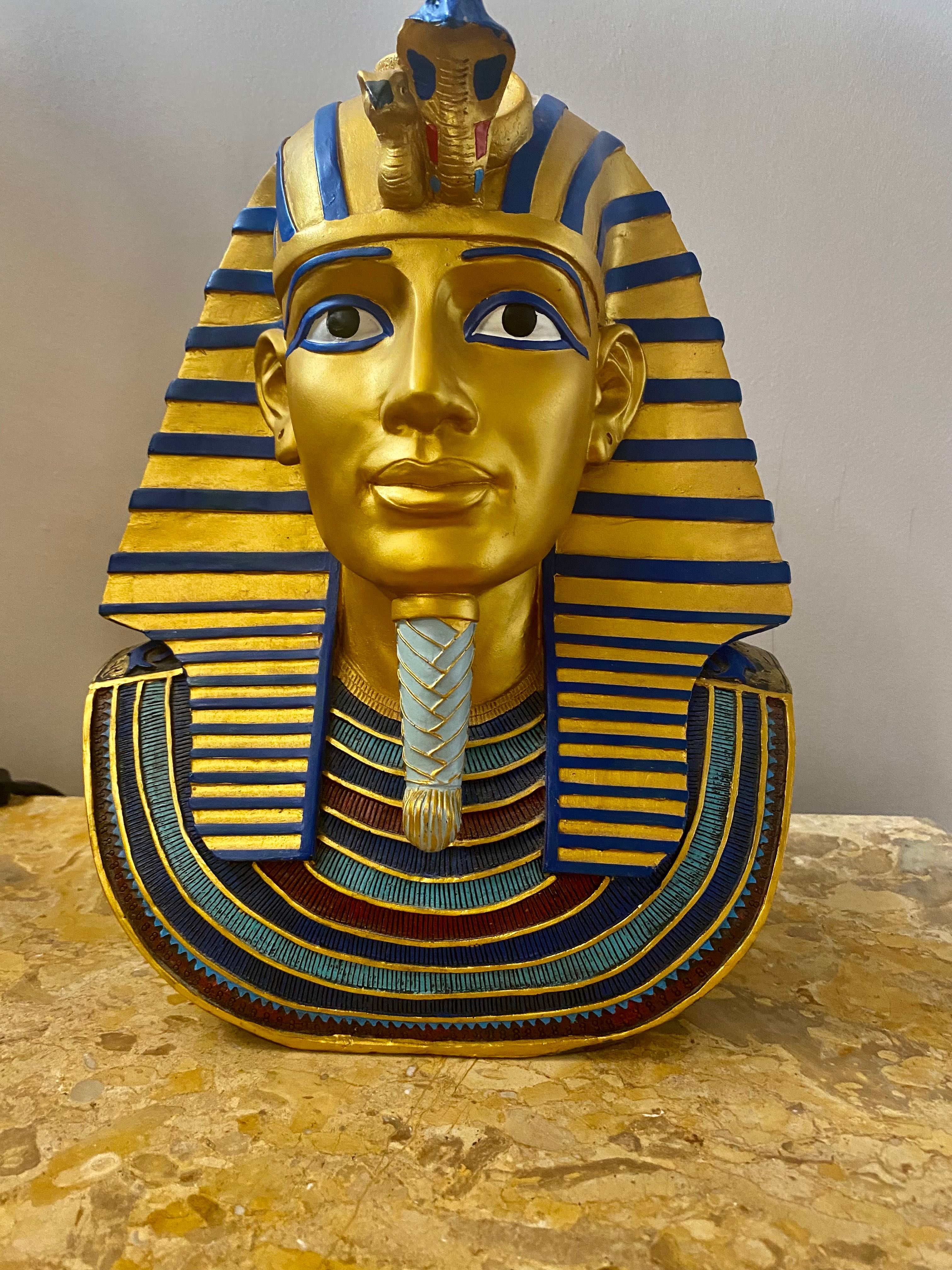 Superba statuie egipteană-faraonul Tutankhamon-Franta