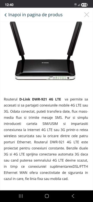 Router D-Link  4G  cu sim mobil