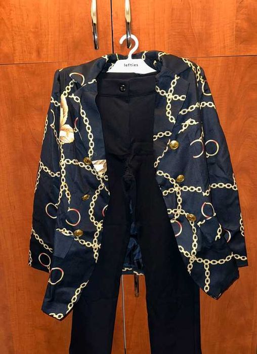 Costum subtire dama bleumarin sacou cu pantalon lung