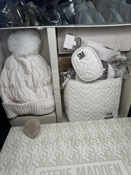 Set Steve Madden geanta cu charm si caciula !100%originala