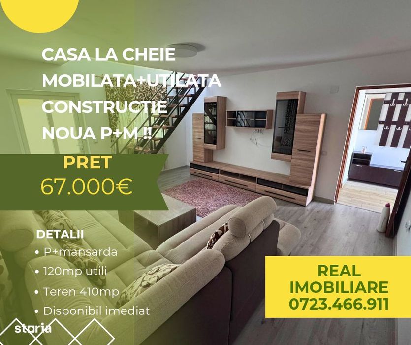 Casa P+M, 120mp utili, mobilata, schimb !