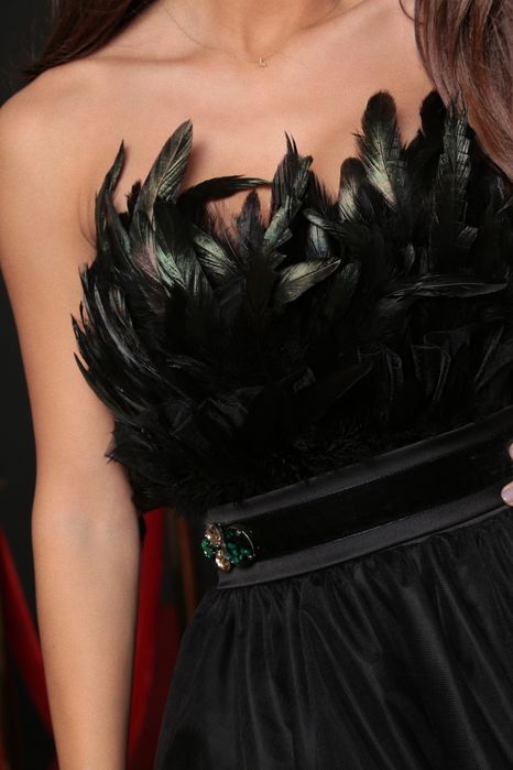 Черна рокля 'IMPERIAL', CHISTINE FASHION + обеци (подарък)