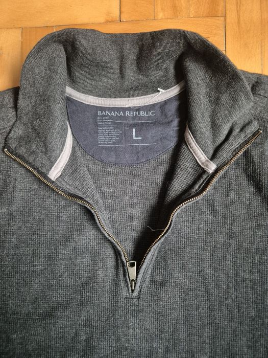 Bluză Banana Republic Premium, half-zip cu guler înalt - Bărbații - L