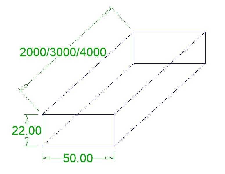 Dreptar trepizoidal 90x19 mm, dreptar de aluminiu forma trepizoidala