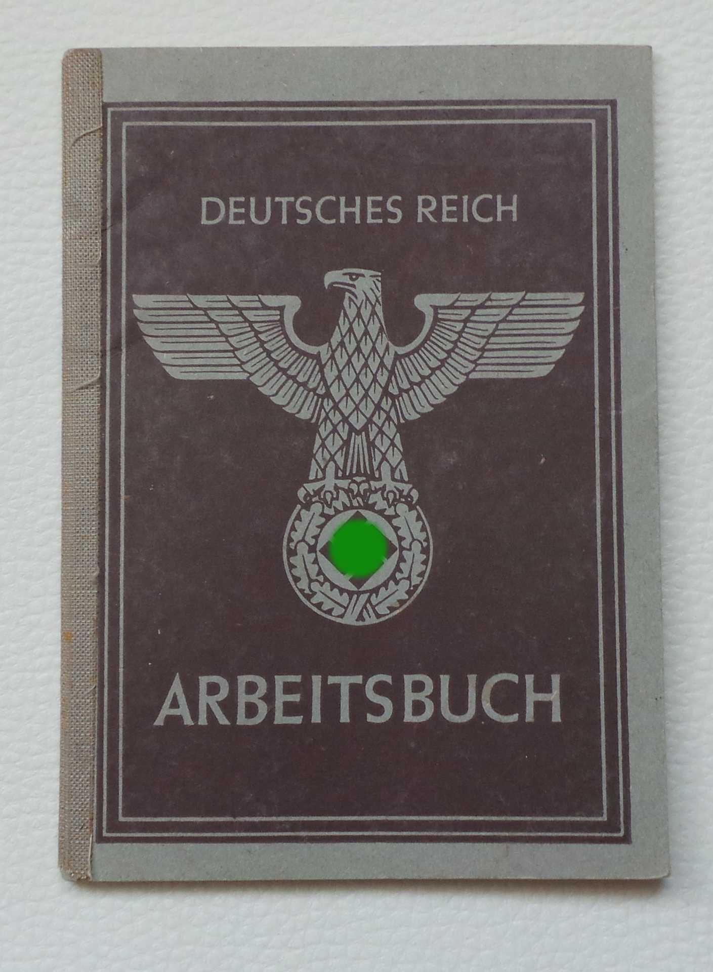 Carte de munca originala nazista WWII