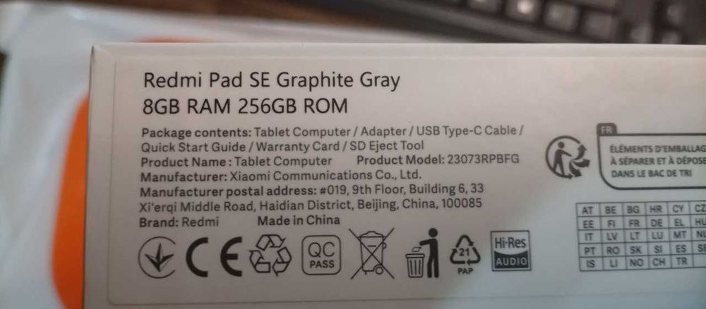 Redmi Pad SE Graphite Gray 8GB RAM 256GB ROM Tez sotiladi!