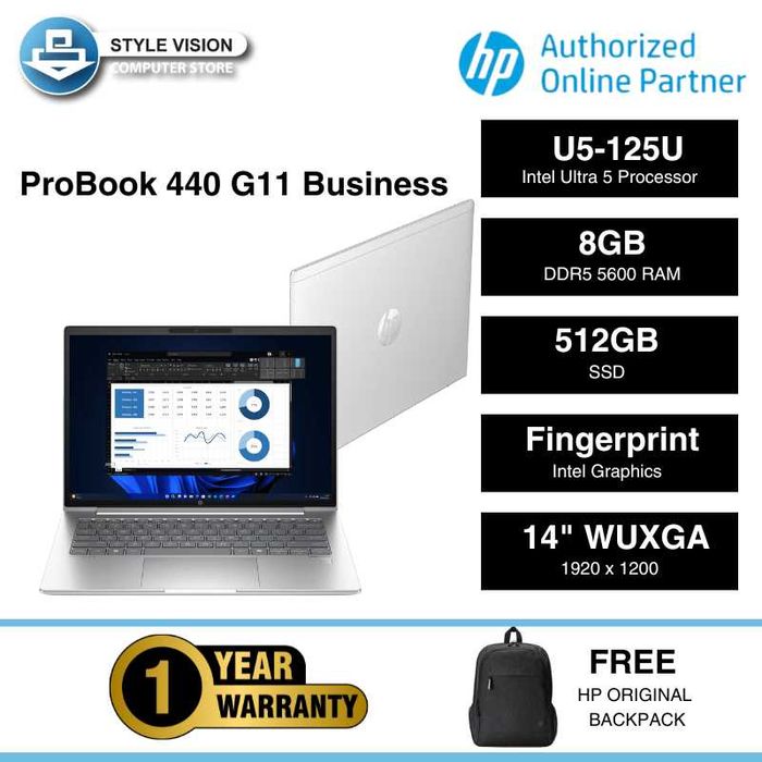 HP ProBook 440 G11 14" WUXGA Intel Core Ultra 5-125U, 16 ГБ 256 ГБ