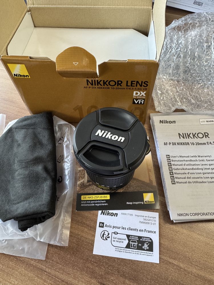 Nikon 10-20mm Obiectiv Foto DSLR f/4.5-5.6 AF-P G VR DX / Nou |