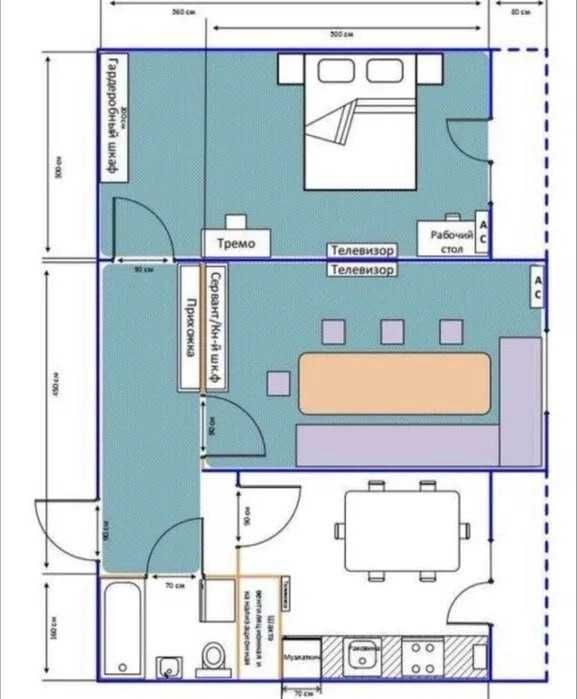 2-комнатная квартира, 57.5 м², кирпич, эт.9/9 — Узтелеком, Кушбеги!`