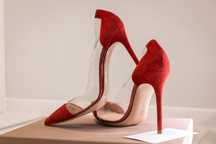 Gianvito Rossi Plexi 105 Red Suede Pump - 40