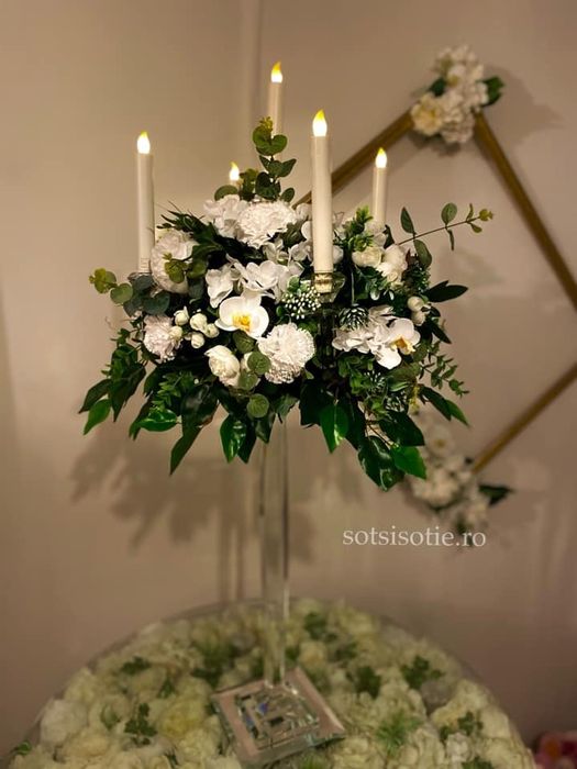 Sfesnic cristal demontabil, 84 cm cu 5 brate