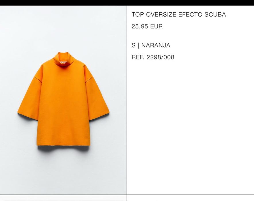 Top Zara Orange S