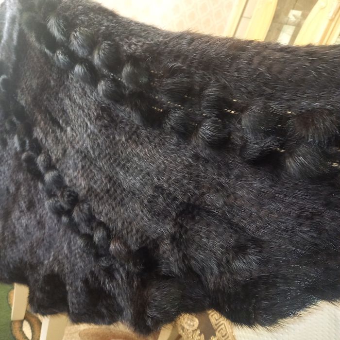 Шаль норковая чёрная