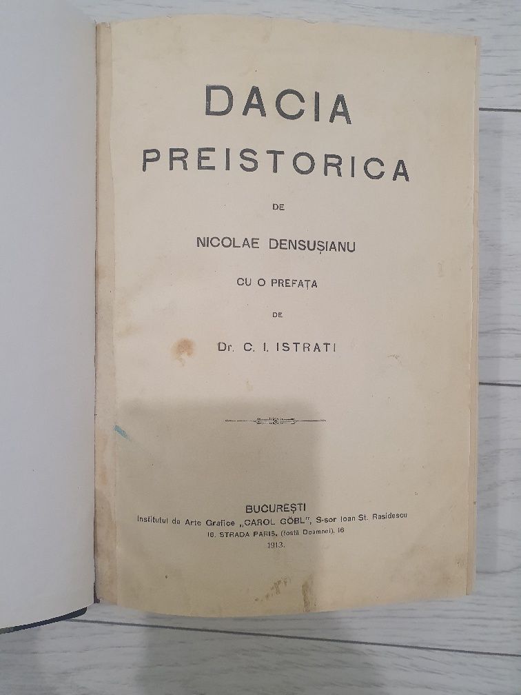 Nicolae Densusianu,Dacia preistorica, prefata C. I. Istrati, 1913