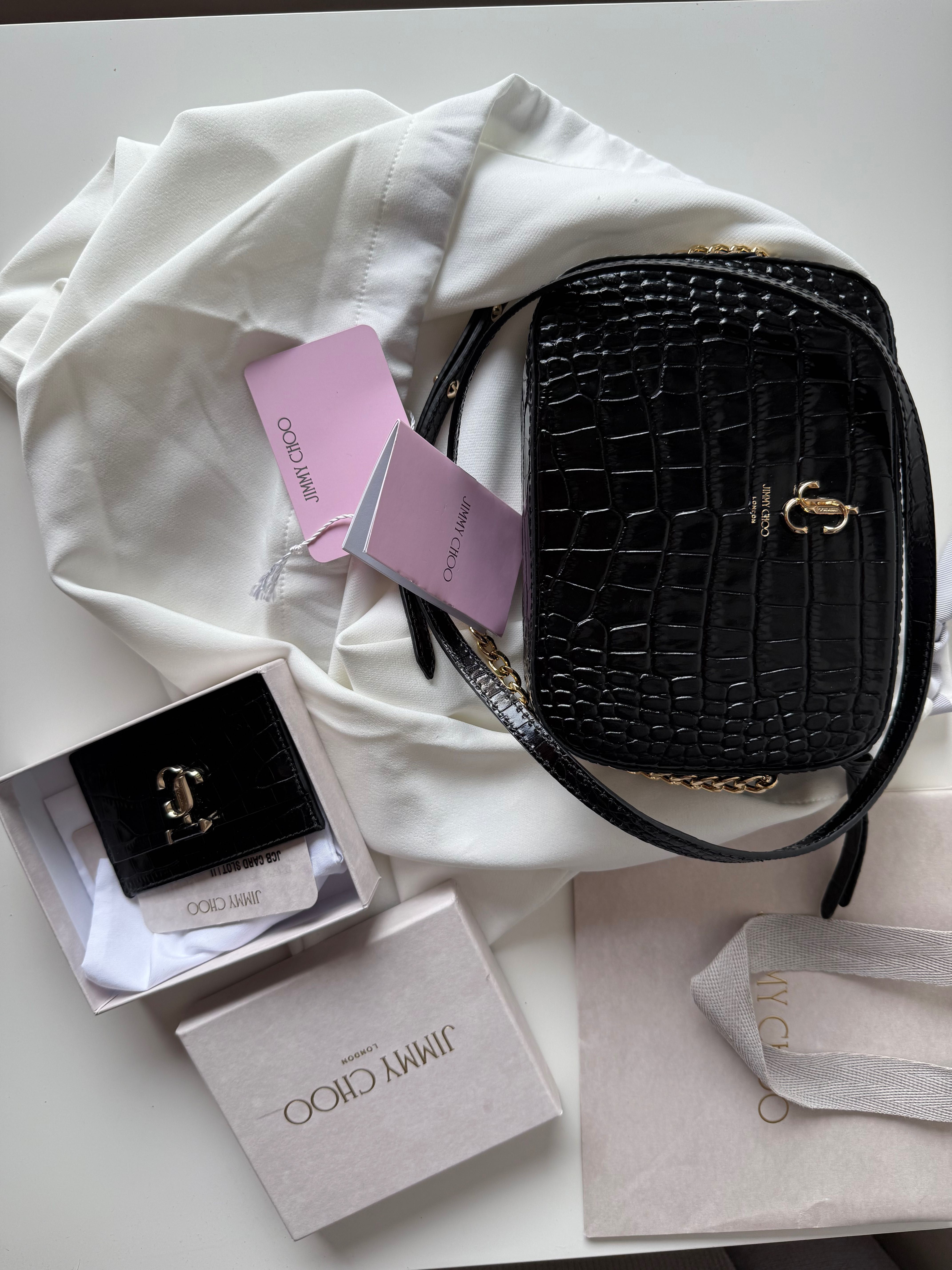 Оригинални чанта и картхолдър на Jimmy Choo