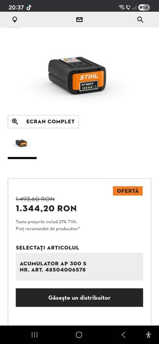 Sthil 161 t cu acumulator de 300