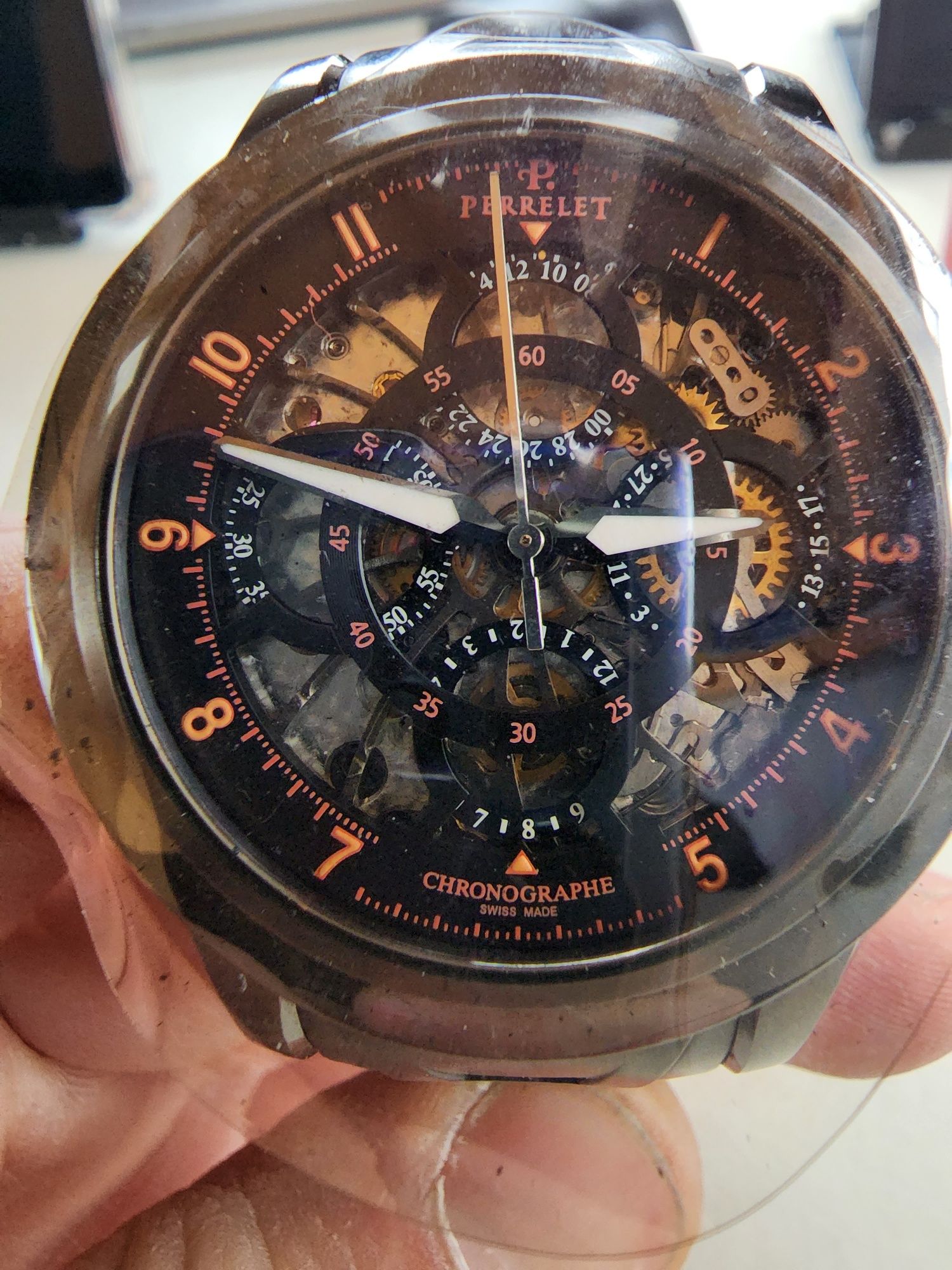 Автоматичен часовник Perrelet Chronograph Skeleton GMT