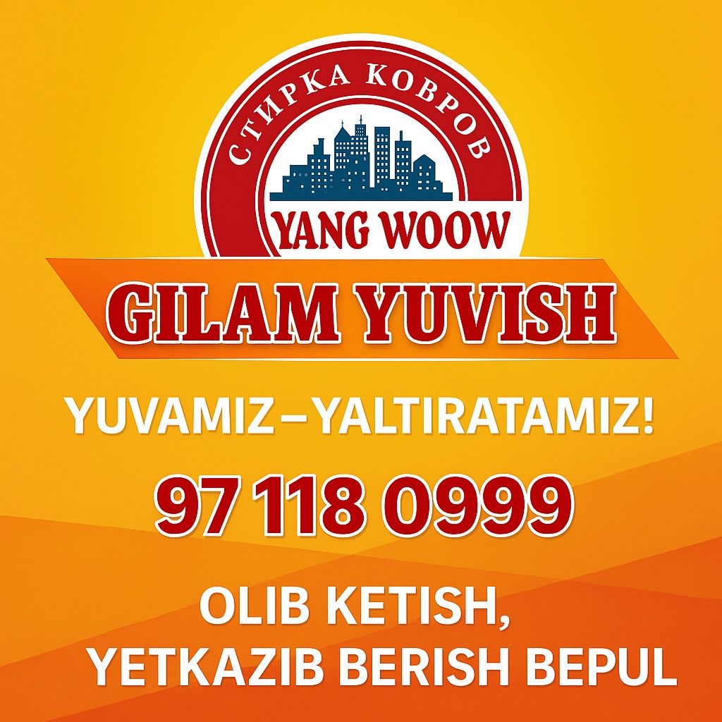 Gilam,Yumshoq mebel,Odeyal, Bruchatka, Basseyn, Quyosh panel yuvish