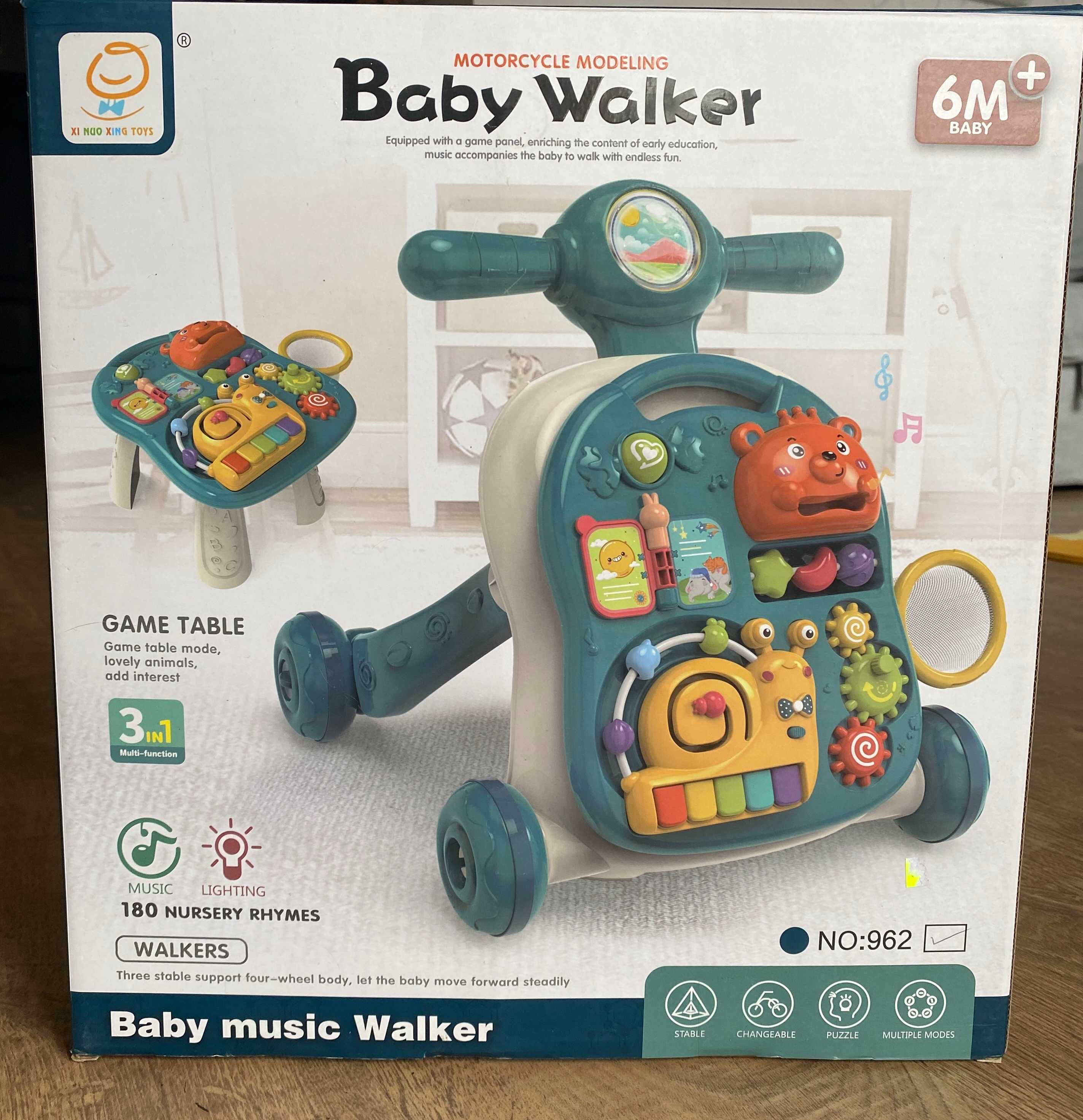 Проходилка за бутане и масичка 2в1 Baby Walker, с музика и светлини