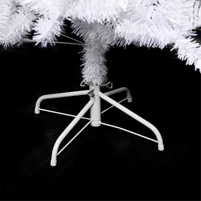 Brad artificial alb 1,8 m cu 540 de ramuri și bază metalică