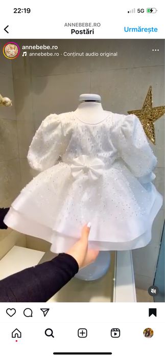 Rochita alba anne bebe 2-3 ani