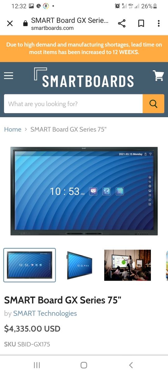 SmartBoard 65" gx 2022 Nou inteligent iQ