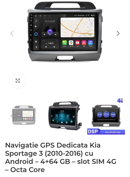 Navigatie GPS Dedicata Kia Sportage 3 (2010-2016) cu Android – 4+64 GB