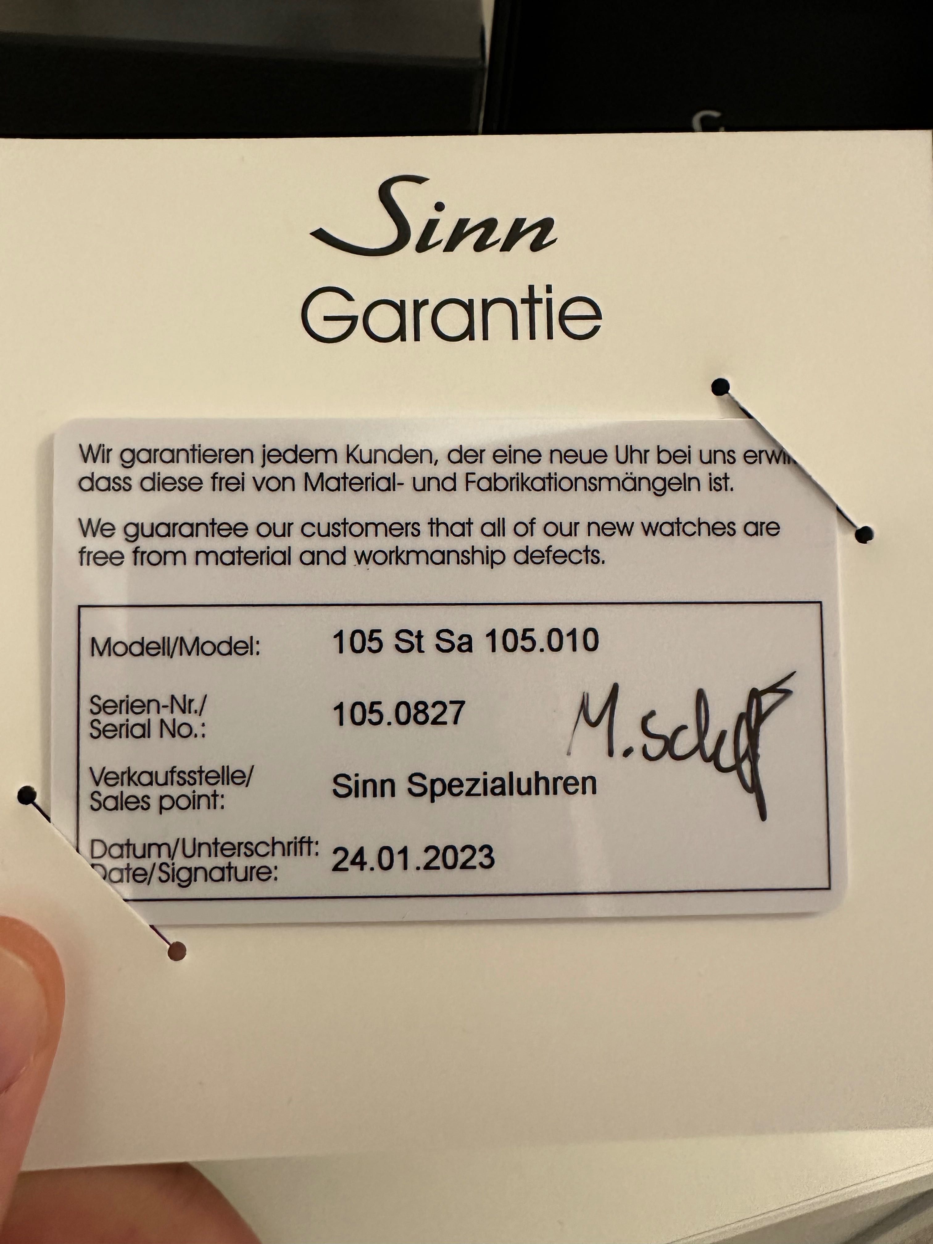 Sinn 105 St Sa 41mm Made in Germany