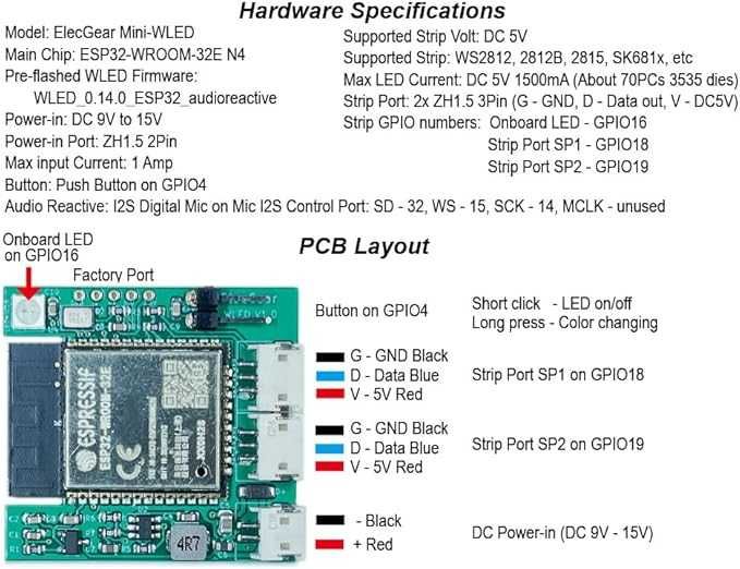 ESP32 Mini WLED LED Strip Kit for PS5 and PC, WLED App