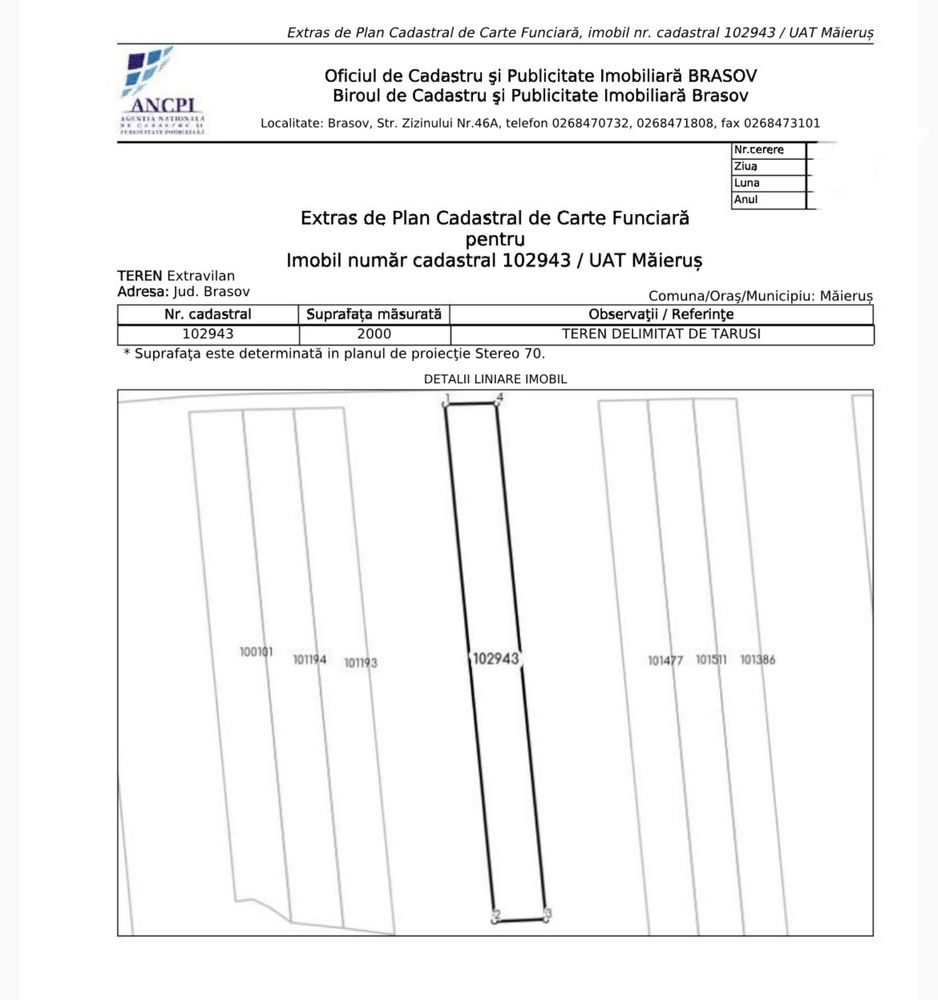 Vand teren langa CARIERA extravilan Arini (comuna Maierus ) 3,69 Ha)