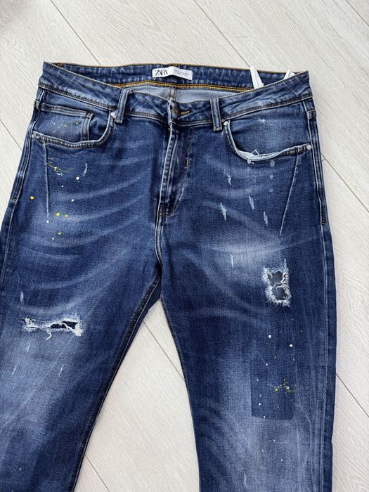 Blugi Slim Fit Zara Originali - Model pete vopsea