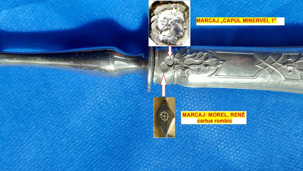 Set 3 tacamuri servit carne, argint sterling 950, Franta, 1886-1900