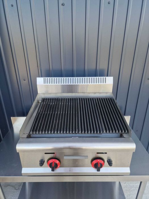 Plita cu Roca Vulcanica si Grill din fonta,5 kg de roca inclusa,GazGPL