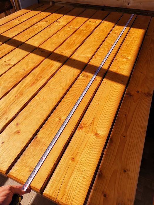 Градински комплект масив, маса и пейки