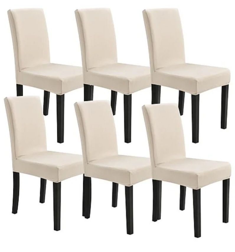 Set 6 huse scaun,husa alba scaun