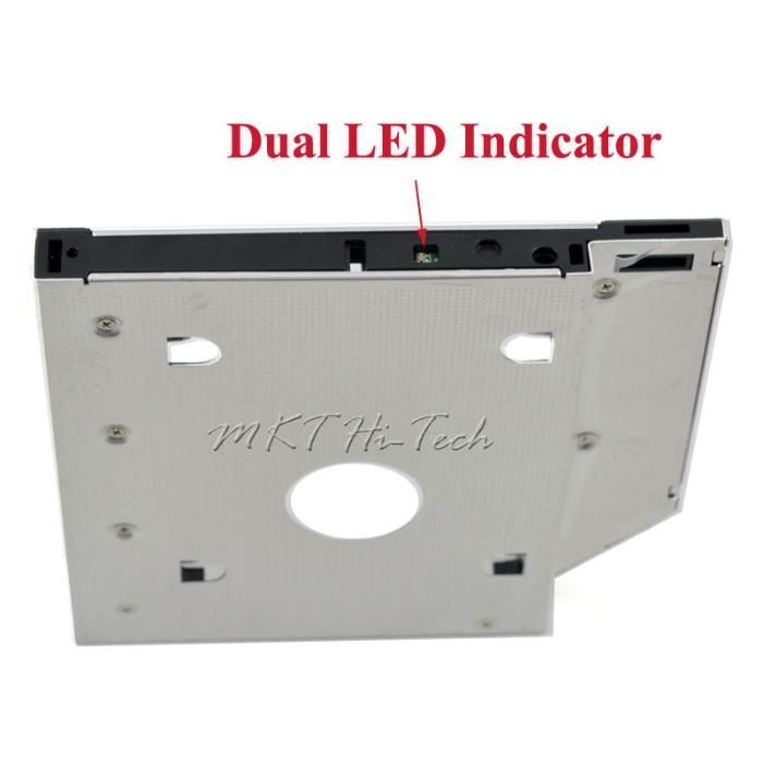 Adaptor caddy DVD HDD pt laptop/notebook - grosime 12.7mm, aluminiu