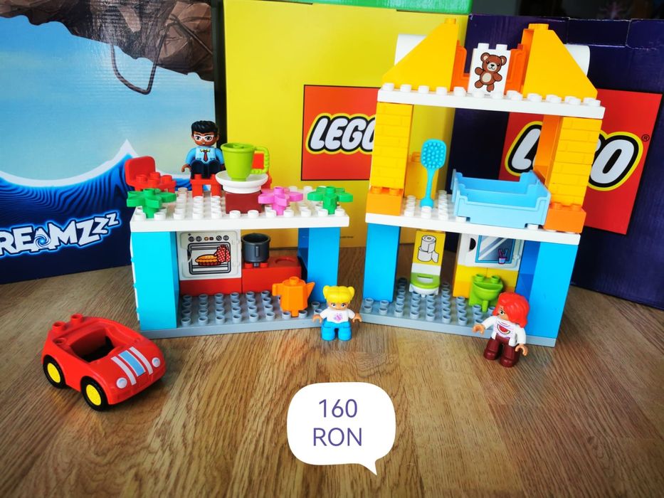 Set LEGO Duplo casă cu mașinuță și figurine – 160 RON