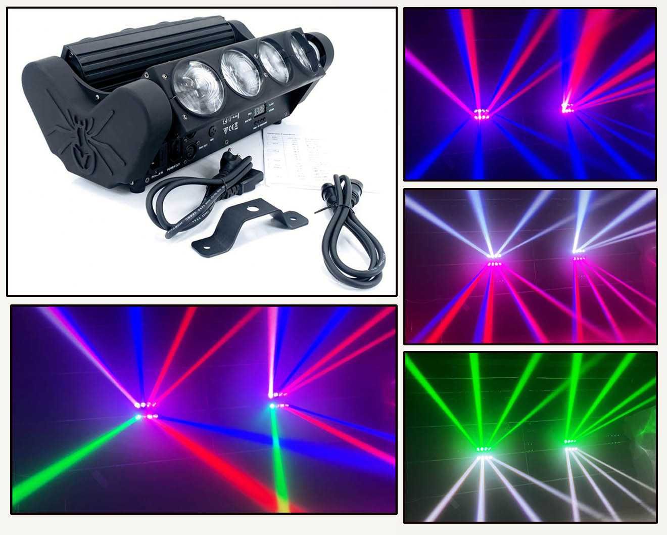 Moving Head Spider LED  8x15W DJ Dmx 7 R Noi Sigilate