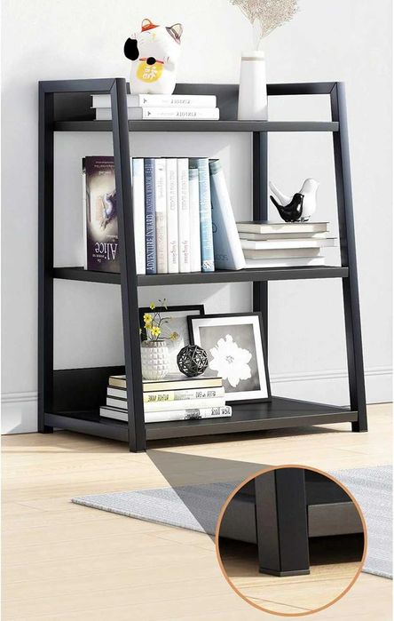 Biblioteca moderna tip scara, cadru metalic și blat MDF