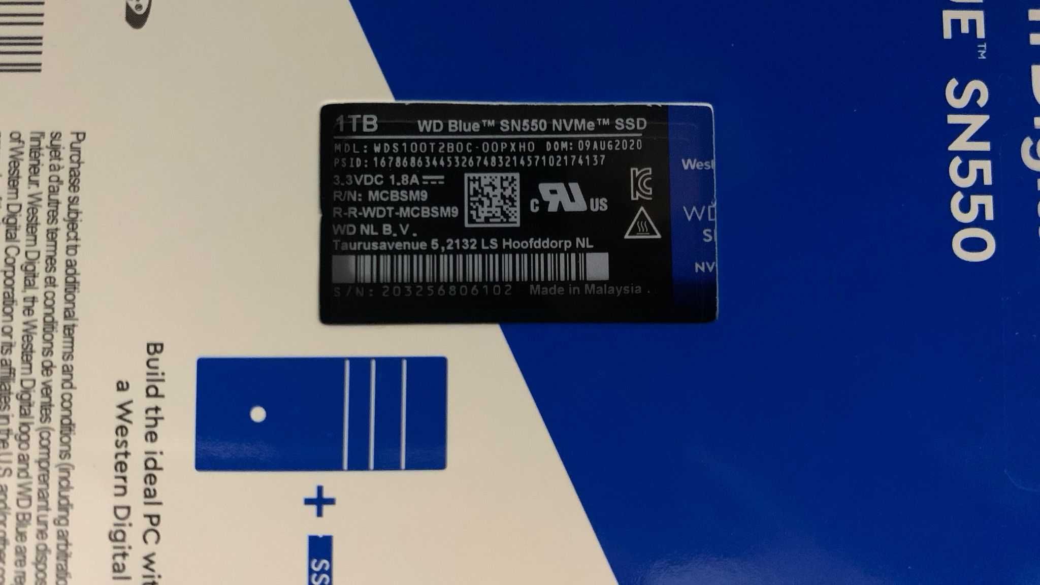 SIGILAT SSD M.2 NVMe WD Blue SN550 1TB 2400 MBps/1950 MBps