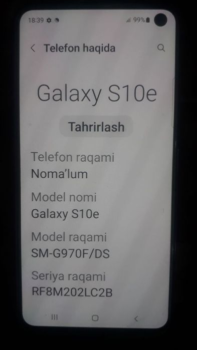Samsung s10e sotiladi 8/128