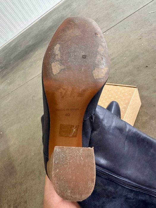 Cizme piele albastru bleumarin mov 40