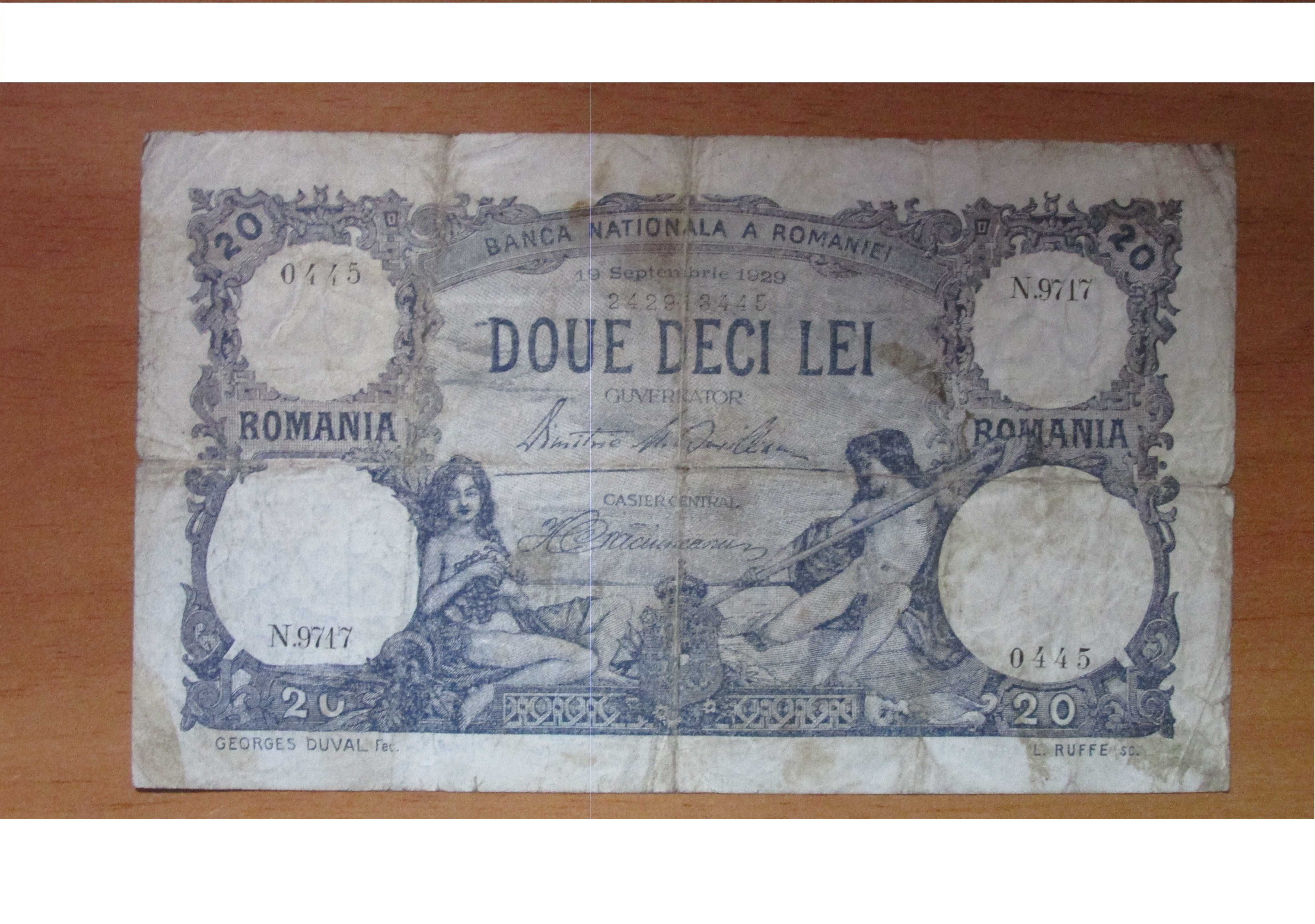 20 Lei 1929 Bancnota Romania
