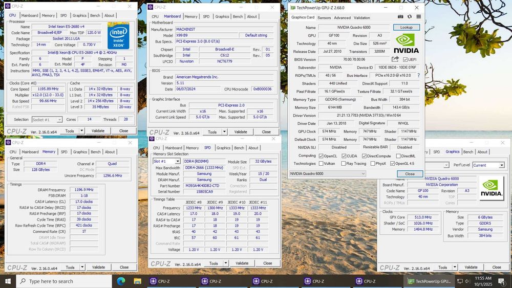 Server Intel Xeon 14core/28threads,128Gb Ram , Nvidia Quadro 6000