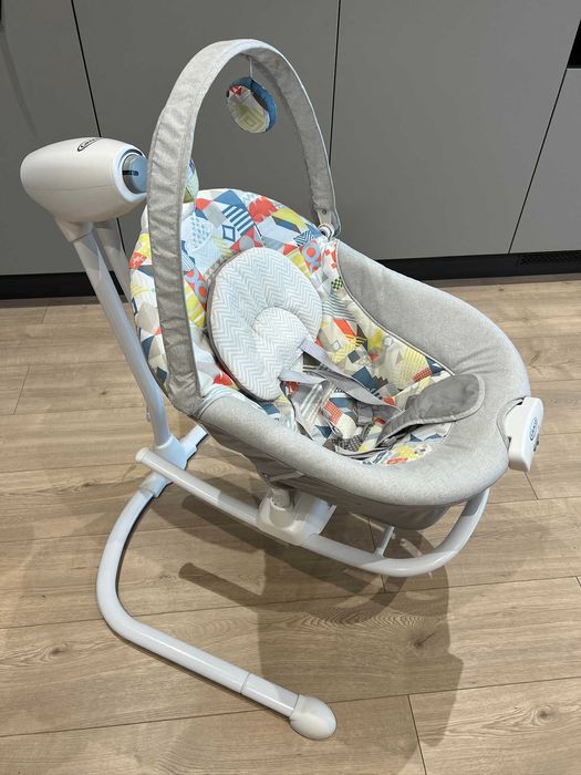 Бебешка люлка Graco - Duet Sway 2 в 1, сива