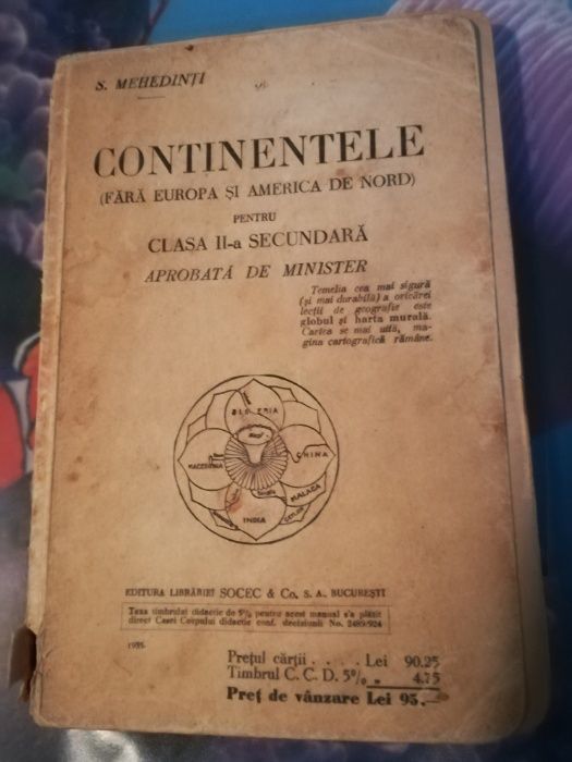 carte foarte veche Continentele DIN 1935
